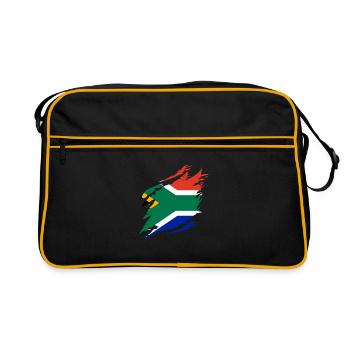 Afrique du Sud Drapeau Afrique Afrique Afrique du Sud - Sac Retro - noir/or - Devant