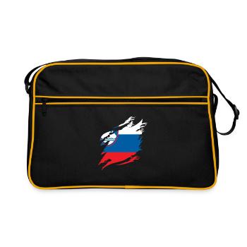 Slovenia Flag Balkan Slovenian Flag Vintage - Retro Bag - black/gold - Front