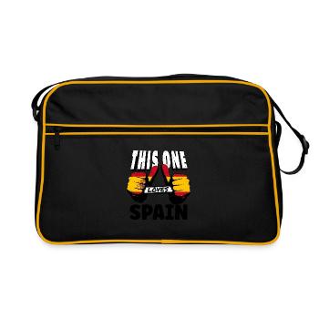 Spanien Flagge Spanische Fahne Cooler Spruch - Retro Tasche - Schwarz/Gold - Vorne
