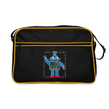 Petit robot coloré pour petits astronautes - Sac Retro - noir/or - Devant