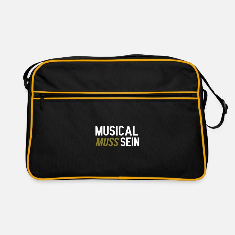 Musical muss sein - Retro Tasche - Schwarz/Gold