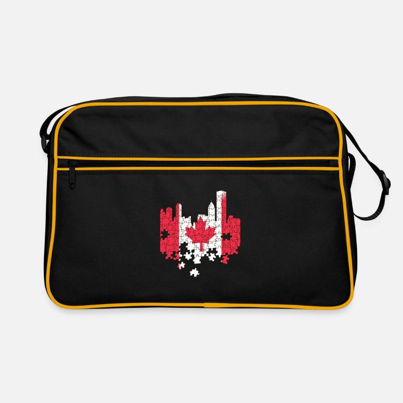 Puzzle drapeau du Canada Feuille d'érable du Canada Feuille d'érable Sac Retro