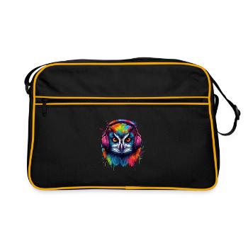 Owl Night Owl Techno DJ - Retro Bag - black/gold - Front