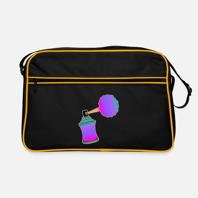Spraydose Graffiti - Retro Tasche - Schwarz/Gold