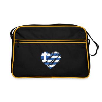 Grèce Drapeau Hellas Athènes Drapeau grec - Sac Retro - noir/or - Devant