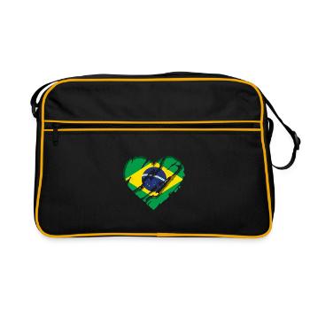 Drapeau Brésil Drapeau brésilien Amérique du Sud - Sac Retro - noir/or - Devant