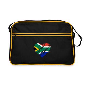 Drapeau de l’Afrique du Sud Drapeau sud-africain - Sac Retro - noir/or - Devant