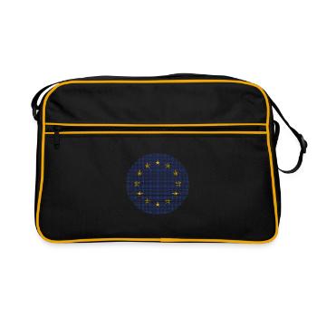 Europa Flagge EU Euro Europäische Fahne - Retro Tasche - Schwarz/Gold - Vorne