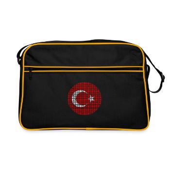 Drapeau de Turquie Utilisé Look Drapeau Turc Vintage - Sac Retro - noir/or - Devant