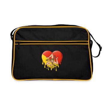 Sicily Flag Italy Palermo Trinacria Italia - Retro Bag - black/gold - Front