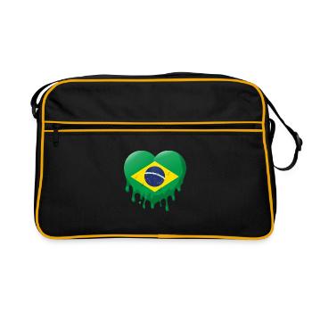 Drapeau Brésil Drapeau brésilien Amérique du Sud - Sac Retro - noir/or - Devant