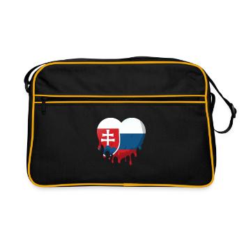 Drapeau de la Slovaquie Coeur Drapeau slovaque - Sac Retro - noir/or - Devant