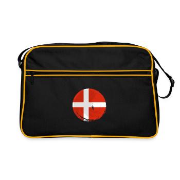Danemark Drapeau Scandinavie Drapeau danois Voyage - Sac Retro - noir/or - Devant