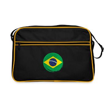 Brésil Drapeau Brésilien Drapeau Amérique du Sud - Sac Retro - noir/or - Devant