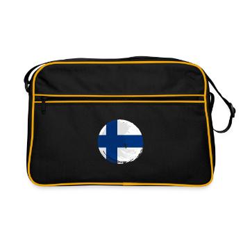 Drapeau finlandais Suomi Drapeau finlandais Look utilisé - Sac Retro - noir/or - Devant