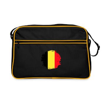 Drapeau de la Belgique Drapeau belge Vintage Look vieilli - Sac Retro - noir/or - Devant