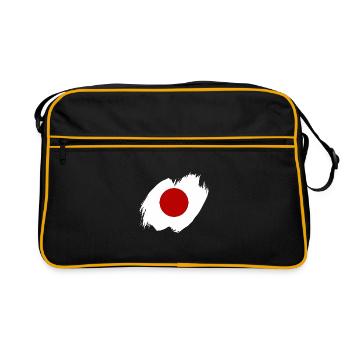 Japan Flag Used Look Nihon Japanese Flag - Retro Bag - black/gold - Front