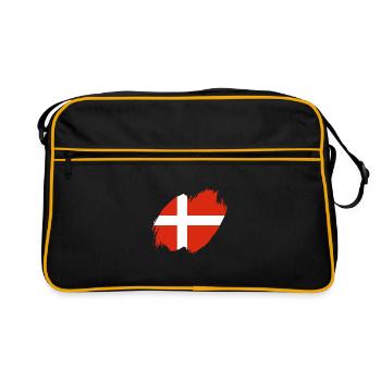 Danemark Drapeau Scandinavie Drapeau danois Voyage - Sac Retro - noir/or - Devant
