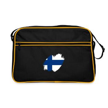 Drapeau finlandais Suomi Drapeau finlandais Look utilisé - Sac Retro - noir/or - Devant