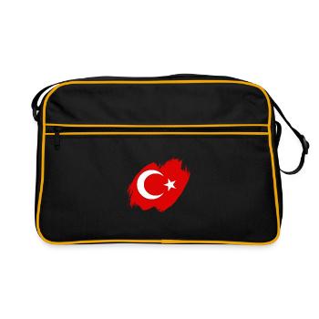 Drapeau de Turquie Utilisé Look Drapeau Turc Vintage - Sac Retro - noir/or - Devant