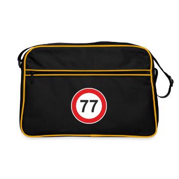 77. Surprise du cadeau de soixante-dix-sept ans - Sac Retro - noir/or - Devant