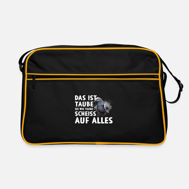 Das ist Taube Sei wie Taube Scheiss auf alles - Retro Tasche - Schwarz/Gold