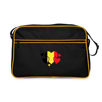 Belgium Flag Vintage Belgian Flag Distressed Look - Retro Bag - black/gold - Front