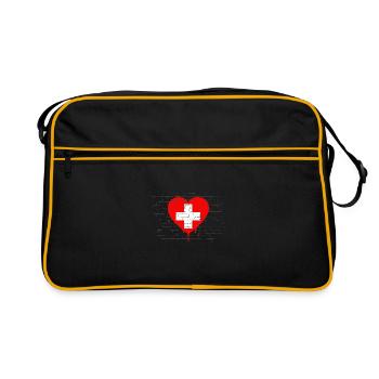 Suisse Flag Croix Vintage Occasion Look Suisse - Sac Retro - noir/or - Devant