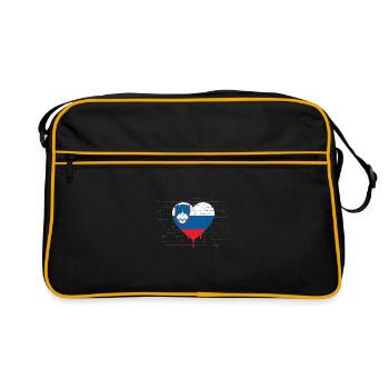 Slovenia Flag Balkans Slovenian Flag Vintage - Retro Bag - black/gold - Front