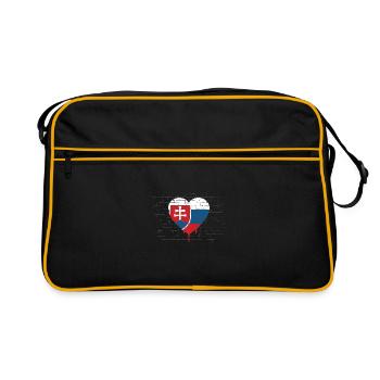 Slovaquie drapeau slovaque vintage drapeau slovaque - Sac Retro - noir/or - Devant