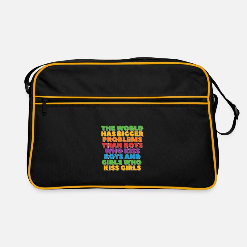 Gay Pride Lesbian LGBT Rainbow Bigger problems - Retro Bag - black/gold