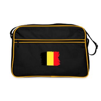 Belgium Flag Vintage Belgian Flag Distressed Look - Retro Bag - black/gold - Front