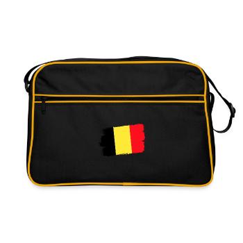 Belgium Flag Vintage Belgian Flag Distressed Look - Retro Bag - black/gold - Front
