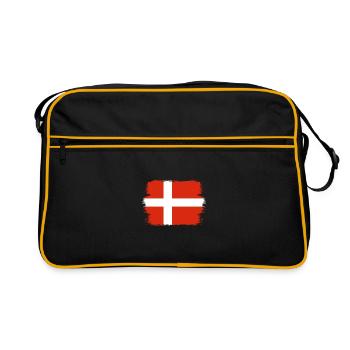 Danemark Drapeau Scandinavie Drapeau danois Voyage - Sac Retro - noir/or - Devant