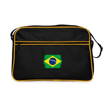 Drapeau Brésil Drapeau brésilien Amérique du Sud - Sac Retro - noir/or - Devant