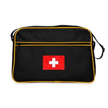 Suisse Flag Croix Vintage Occasion Look Suisse - Sac Retro - noir/or - Devant
