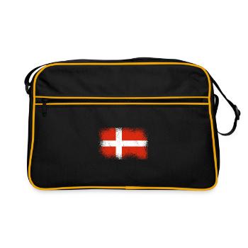 Danemark Drapeau Scandinavie Drapeau danois Voyage - Sac Retro - noir/or - Devant