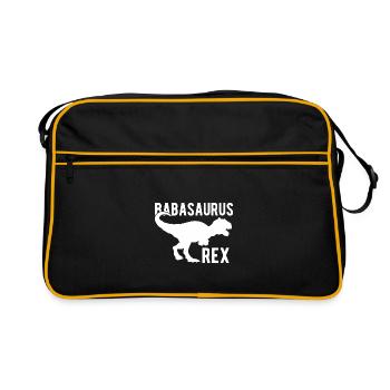 Baba Saurus Rex Dino Cadeau de fête des pères - Sac Retro - noir/or - Devant