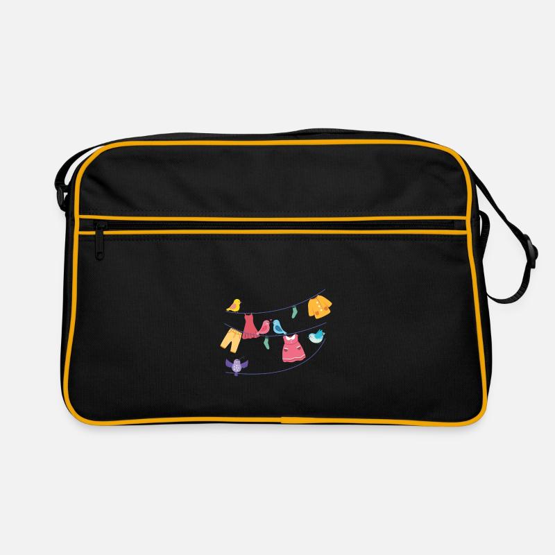 Laundry Birds Hanging Clothes Bird Lover Gift Retro Bag