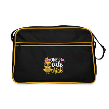 Un joli jeu de mots d’animal de poussin drôle jour de Pâques - Sac Retro - noir/or - Devant