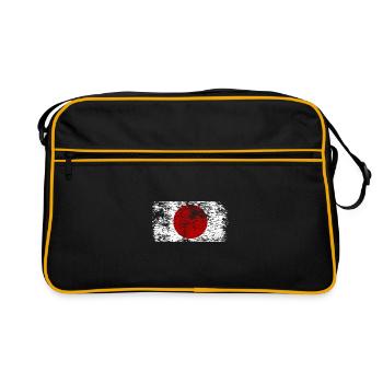 Japan Flagge Used Look Nihon Japanische Fahne - Retro Tasche - Schwarz/Gold - Vorne