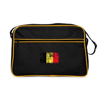 Drapeau de la Belgique Drapeau belge Vintage Look vieilli - Sac Retro - noir/or - Devant