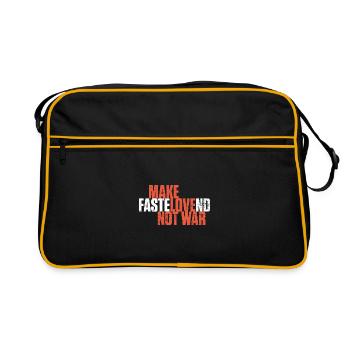Make Fastelovend Love not war Carnival - Retro Bag - black/gold - Front