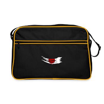 Japan Flag Used Look Nihon Japanese Flag - Retro Bag - black/gold - Front