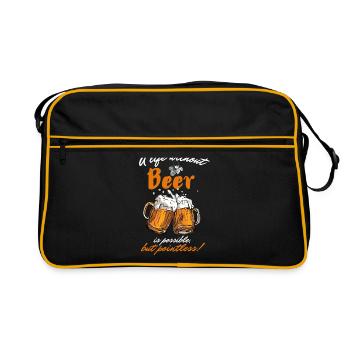 A life without beer is possible but pointless-narrow. - Retro Bag - black/gold - Front