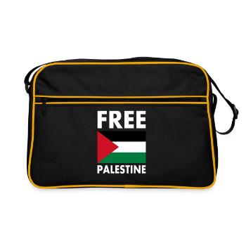 Free palestine - Retro Tasche - Schwarz/Gold - Vorne