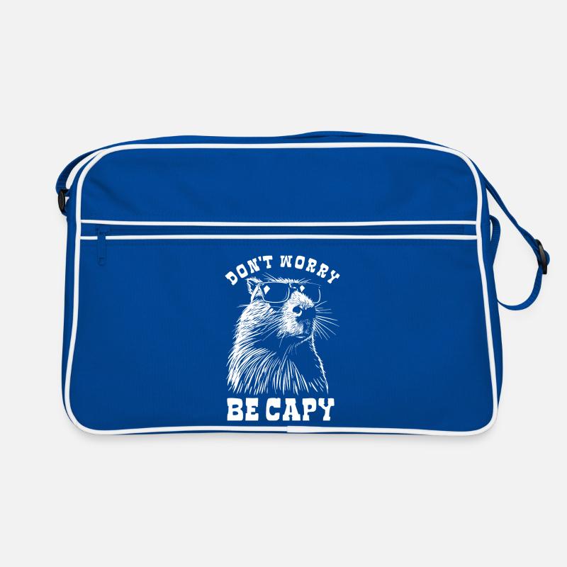 Capybara - Don't worry, be capy - Spruch Retro Tasche