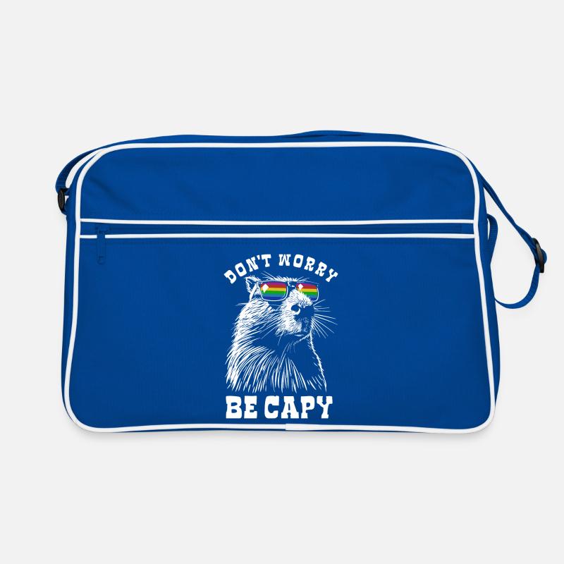 Capybara - Don't worry, be capy - Rainbow Retro Tasche