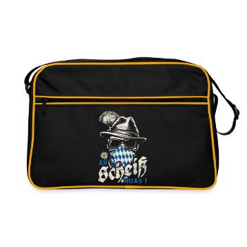 Grantler An Scheiss muas i, Festzelt, Bier & Gaudi - Retro Tasche - Schwarz/Gold - Vorne