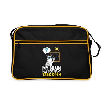 Humorous cat picture with school concept - Retro Bag - black/gold - Front